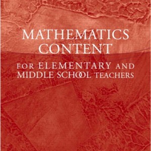 Mathematics Content for Elementary and Middle School Teachers book cover